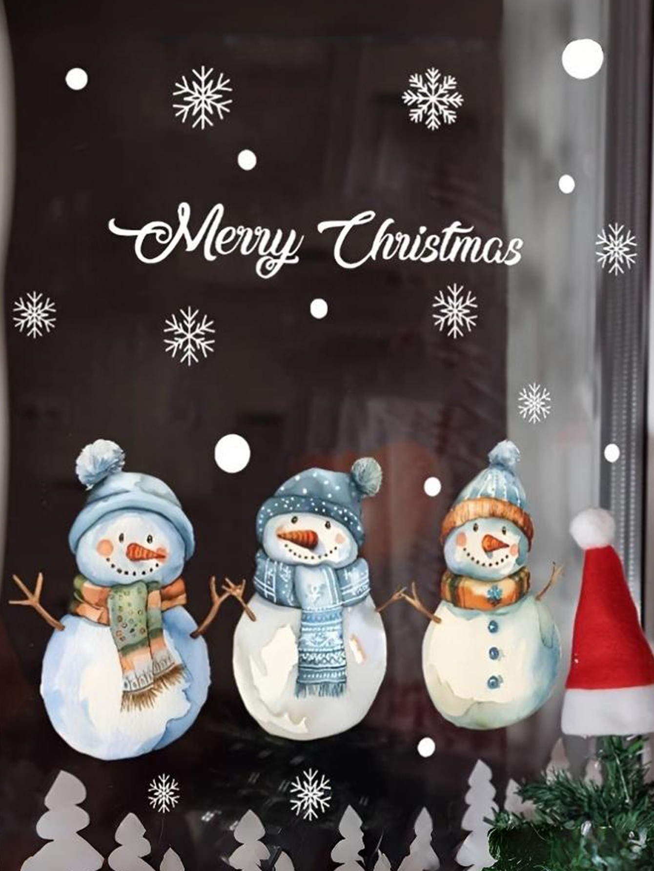 Custom Snowman Christmas Window Stickers